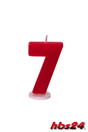 Kerzen Zahl 7 in rot - hbs24